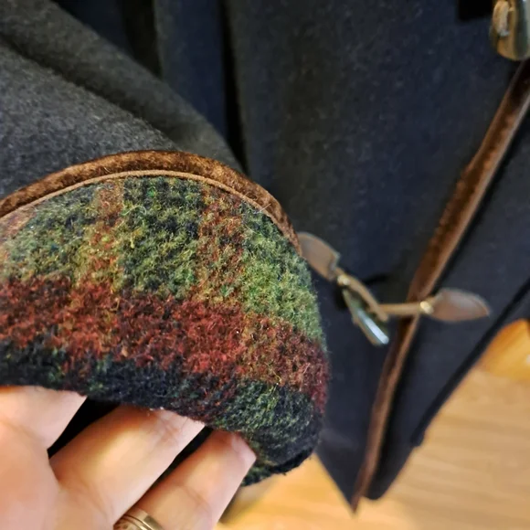 Vintage ELLABEE duffle Coat Womens Navy Blue Size L - Picture 6 of 9